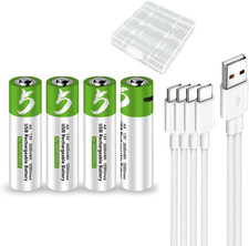 USB AA Lithium Ion Rechargeable Batteries 1.5 V 2600 Mwh Rechargeable Batteries 50.99 per battery