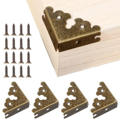 4 PCS Decorative Corner, Jewelry Box Corner Antique Bronze Triangle Edge
