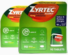 ZYRTEC 2 X 90 TABLETS ORIGINAL STRENGTH 24 HR INDOOR/OUTDOOR ALLERGY EX 05/28