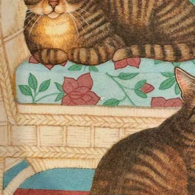 Vintage Mabel Round Melamine Cat Trivet/Trinket Cake Tray/Wall Plate - Italy