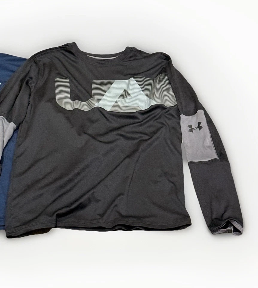 Under Armour Niños Talla YXL Manga Larga Algodón Calce Suelto Paquete de 2 Camisas Niños Foto 2 de 4