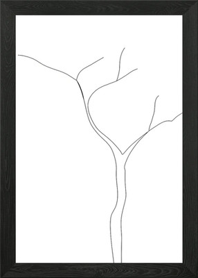 Simple Tree Line Drawing Framed Wall Art Poster Canvas Print Picture