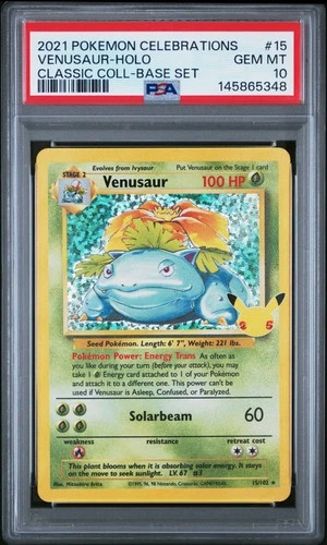 2021 POKEMON CELEBRATIONS CLASSIC COLLECTION #15 VENUSAUR-HOLO PSA 10