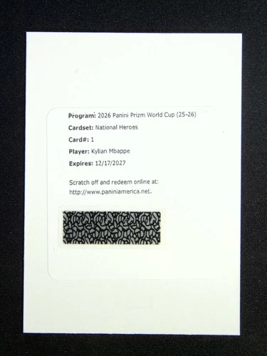 2026 Panini Prizm FIFA World Cup Kylian Mbappe National Heroes Auto Redemption