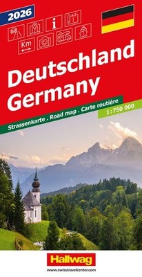 Hallwag Strassenkarte Deutschland 2026 1:750.000 Inkl. Transitpläne, Ortsverz...