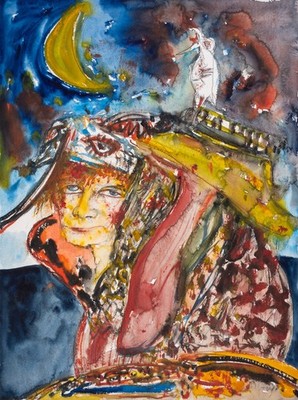 John Bellany RA großes original signiertes Aquarell, um 1990