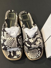 Dolce Vita women  s Garit Snake Print Satin Slides /Slippers Size 6.5 NEW IN BOX