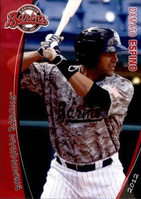 2012 Birmingham Barons Grandstand #3 Damaso Espino Panama City Baseball Card