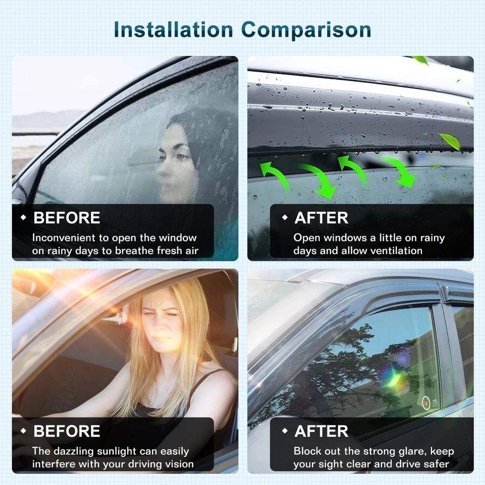 Para Mazda 3 Sedan 2010-2013 JDM Mugen Estilo Viseira de Janela Protetores de Chuva Defletor - Imagem 3 de 4