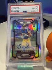 2023 Panini Prizm Puka Nacua Silver Prizm Rookie Autograph RC Auto PSA 10 Rams 
