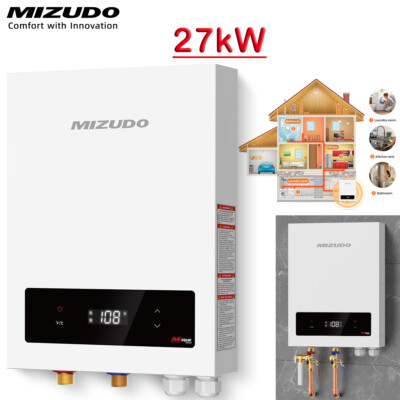 MIZUDO 27kW Tankless Water Heater Electric Instant Hot Water For Whole House