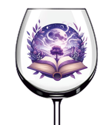 12x Purple Night Magic Book bunte Weinglas Flasche Van Vinyl Aufkleber Abziehbild