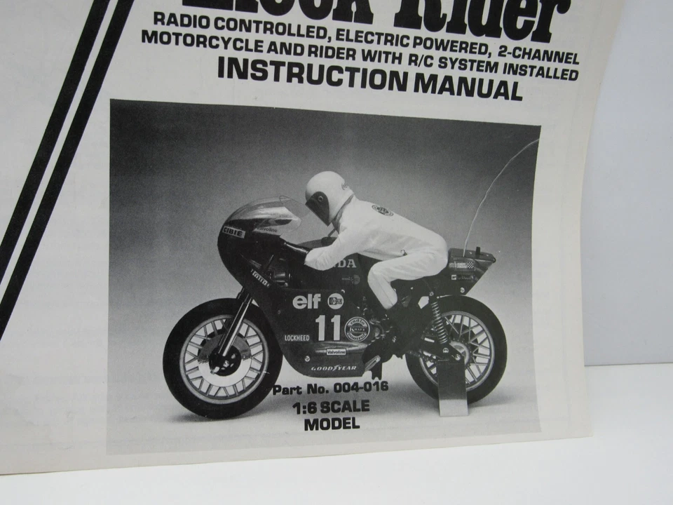 Vintage Rc / Kraft / Eleck Rider 1/6 Motorcycle Instruction Manual -Q - Image 3 of 4