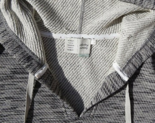 SATURDAY SUNDAY Anthropologie Gray Sweatshirt Rehearsal Hoodie Crop Top sz US S - Picture 4 of 5