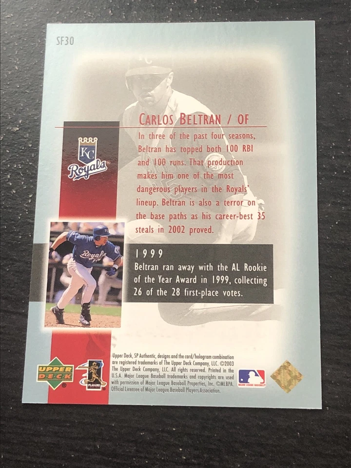 2003 SP Authentic Superstar Flashback #30 Carlos Beltran 1934/2003 - Image 2 of 2
