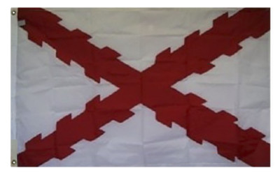 3x5 Embroidered Sewn Spain Spanish Burgandy Cross 300D Nylon Flag  