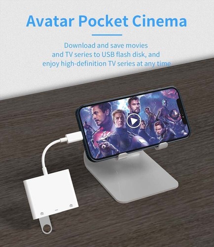 Für iPhone zu dual USB 3.0 Kamera OTG Adapter mit Ladeanschluss für iPad - Zdjęcie 7 z 8