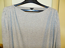 Ann Taylor Long Sleeve Grey & Gold Glittered Top
