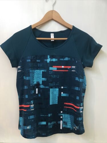 Under Armour Open Back/Cutout Teal/Orange Top Women's Size XS Reflective - 第 1/3 張圖片