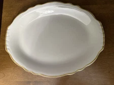 Homer Laughlin Oval Platter Best China Styleline Gold 12.5"X10" Vintage