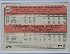 2021 Topps Heritage 287 Castellani / Goudeau OPC French white back Rockies