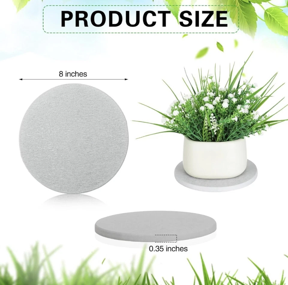 (4) Platillo redondo para plantas de diatomita, montaña rusa absorbente de agua, gris Foto 2 de 4