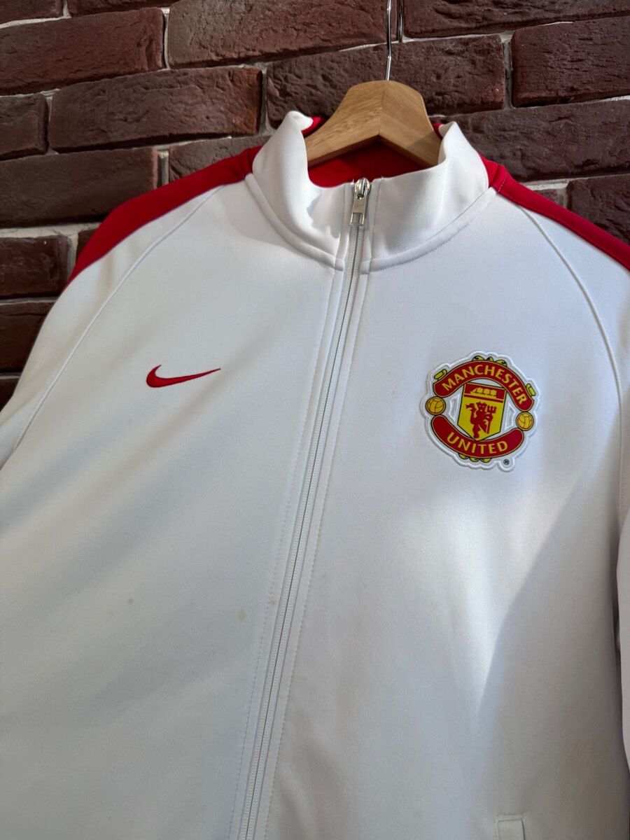 Rare Nike Manchester United White L Football Soccer Jacket Rare Nike Manchester United White L Football Soccer Jacket