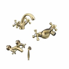 Rubinetto per bagno doppio comando con manopola lavabo bidet vasca bronzo opaco