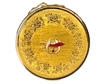 Ladie's Mid Century Vintage STROTTON ENGLAND MASONIC Powder Compact~ NWT.
