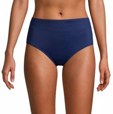 Lands' End Womens Deep Sea Navy Blue UPF 50 High Waist Lined Swim Briefs NWT