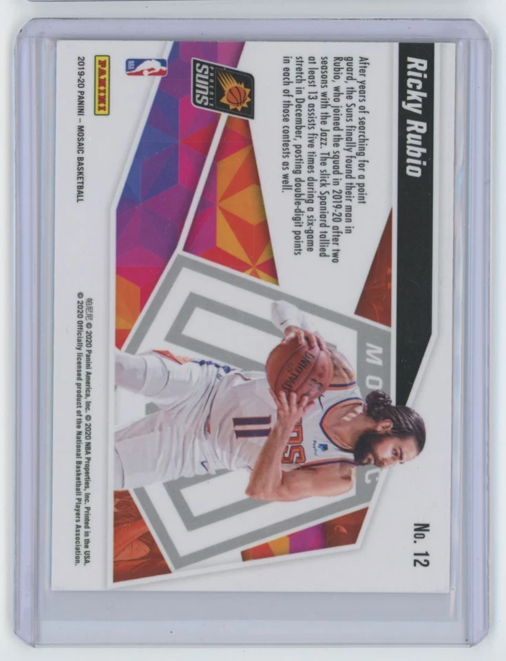 2019-20 Panini Mosaic Give and Go Ricky Rubio . Phoenix Suns #12 - Image 2 of 2