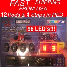 16 Pc Red 96 LED Lighting POD kit UNDER GLOW GOLF CART NEON 12V