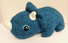 Toy Box Knit Baby Dinosaur 17" Plush Blue Triceratops Stuffed Animal Greenbrier