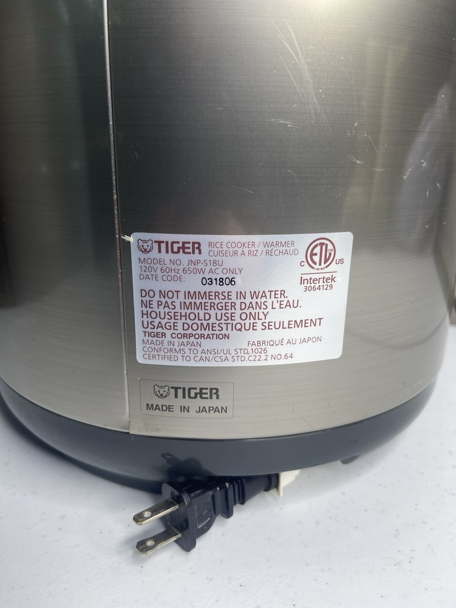 Tiger JNP-S18U 10-Cup Rice Cooker and Warmer, Stainless Steel Gray