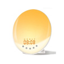Wake Up Light with Alarm Clock FM Radio Sunrise Simulation Colorful Night Light