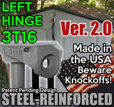 Steel Core LEFT Hinge Part 3T16 for Rubbermaid Shed 6X5 Resin Slide-Lid 3T16 2