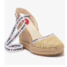 Love Moschino Zeppa Espadrille Wrap Wedge Sandal NWT Size 10