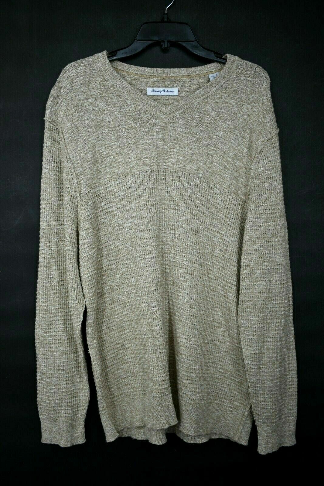 135 долларов США Tommy Bahama Мужской свитер Isidro VNeck классического кроя темно-коричневого цвета из мраморной вязки [L]