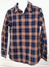 NWT Tommy Bahama Shirt Sz Youth SMALL 5/6 Blue Plaid Button L/S Boys Cotton