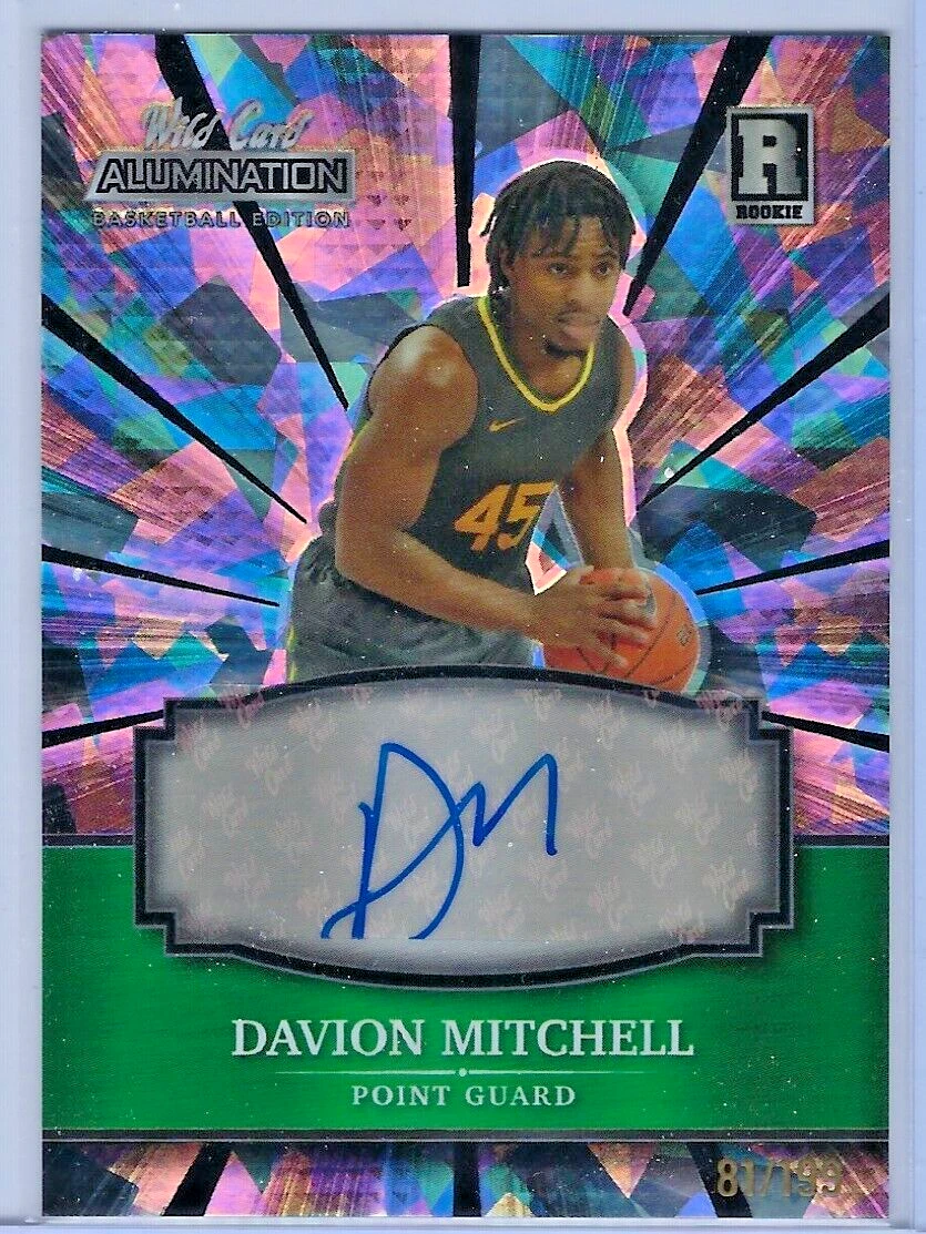 Davion Mitchell - 2021/22 Wild Card Alumination Silver Cracked Ice Auto RC #199