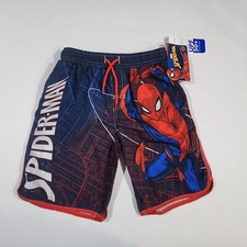 Boys Marvel Spider Man Quick Dry UPF 50 Swim Shorts Trunks Size M 8 NWT