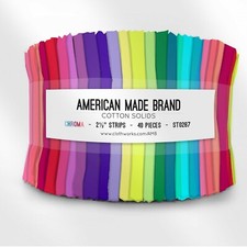 American Made Solid Chroma 40 pcs 2-1/2in Strips Jelly Roll Fabric