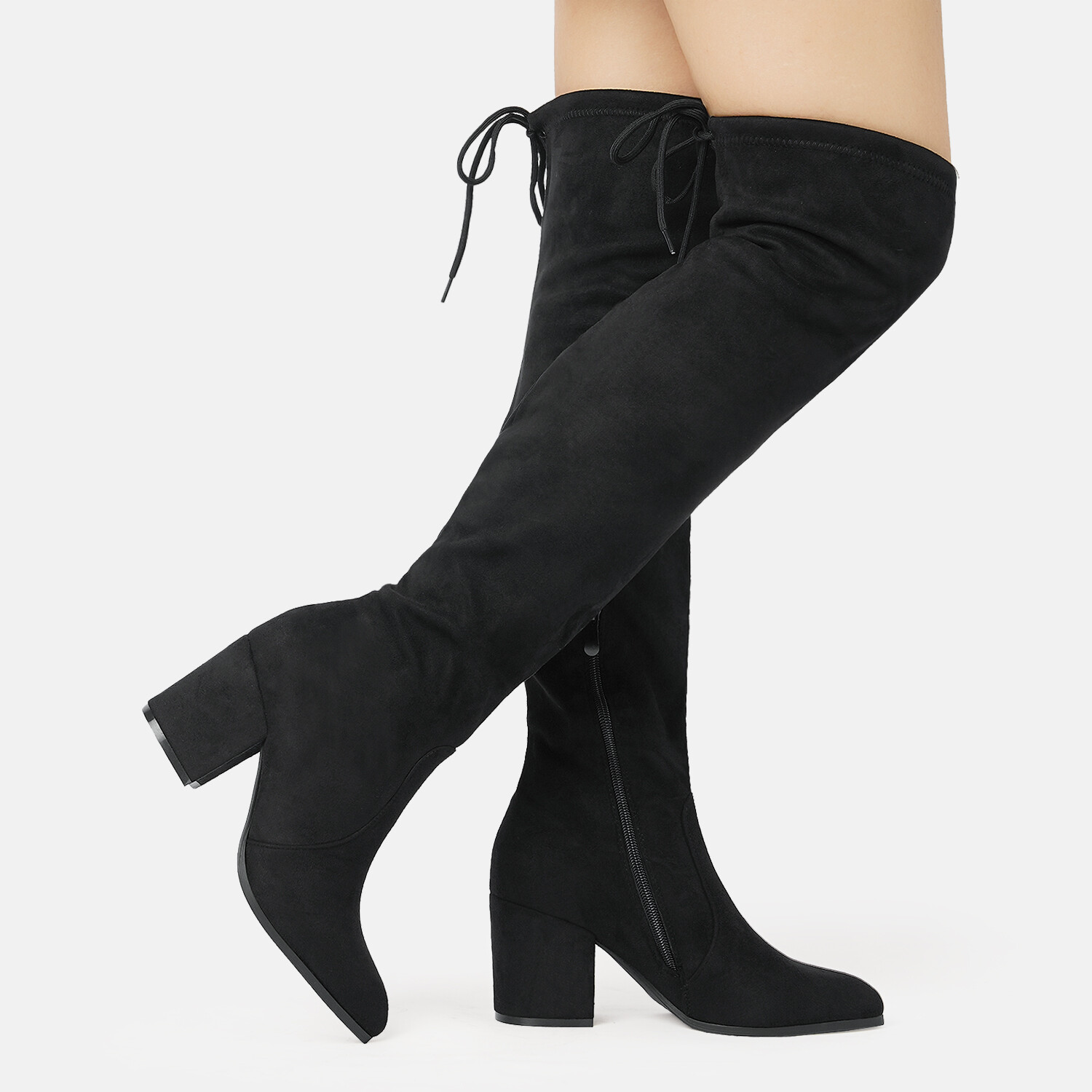 Women's Over The Knee Boots Thigh High Stretch Block High Heel Sexy Dress Boots