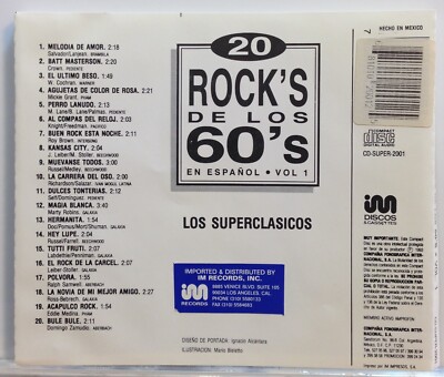 Los Super Clasicos : 20 Rock's De Los 60's en Espanol Vol. 1 (CD Mexico ...