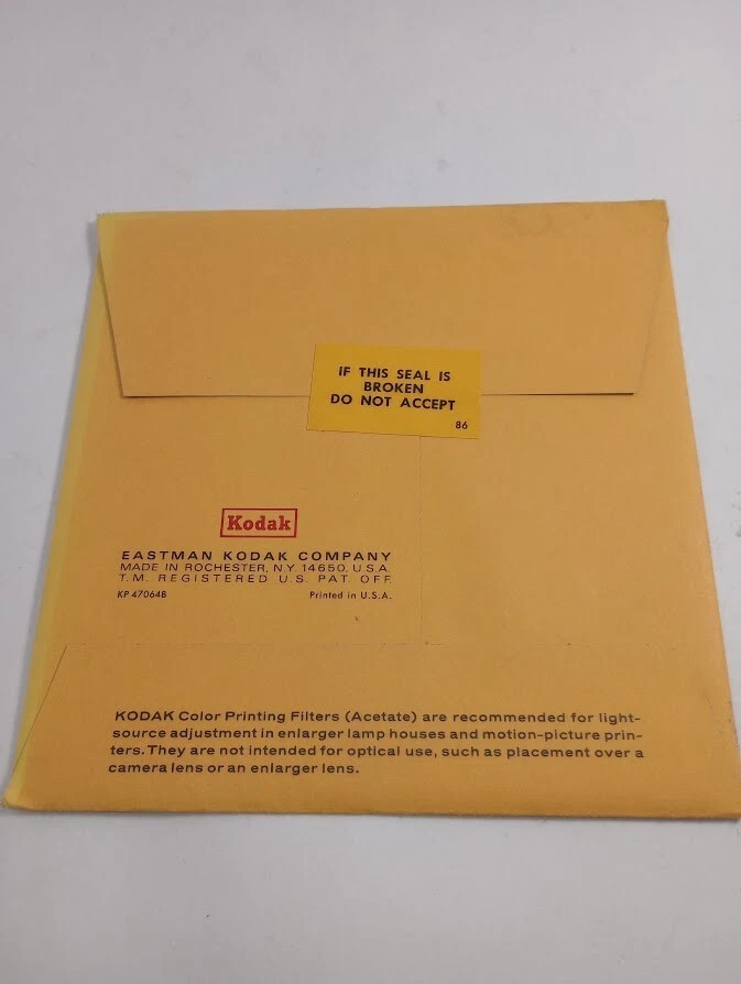 Kodak CP05C-2 Color Printing Gelatin Filter - 5" Square - New - Sealed - Image 2 of 2