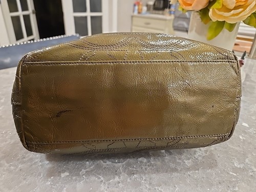 Coach Signature Green Patent Hobo Metallic Leather Bag - Picture 4 of 4