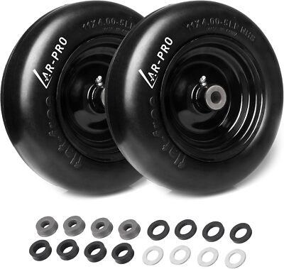 2-Pack 11x4.00-5 Flat Free Tire and Wheel Universal 11x4-5 Tractor Turf Tire