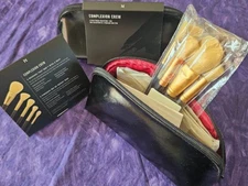 Morphe Complexion Crew 5 Piece Face Brush Collection Black Bag Set Cosmetic Tool