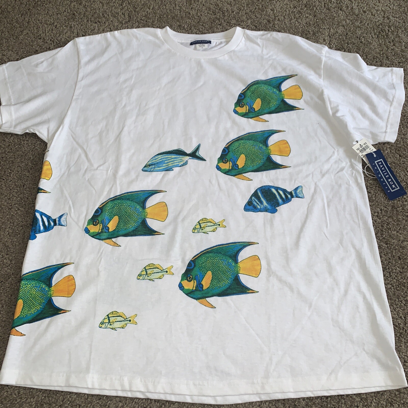 FILA New Savile Row XL Mens Fish T SHIRT Front And Back RARE