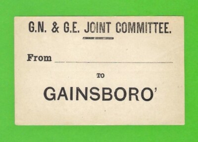 GN & GE Great Northern & Eastern Joint Committee - Gepäckaufkleber - nach GAINSBORO'